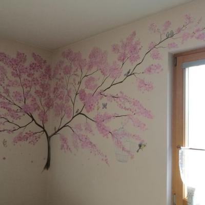 Wandbild Kirschbaumblüte 