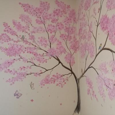 Wandbild Kirschbaumblüte