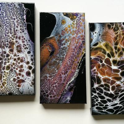 Pouringserie jeweils € 35,-  10x20cm