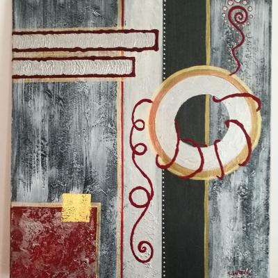 Roter Faden 60x70cm....€480.-