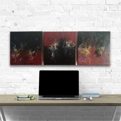 Pouringbilder Explosion Triptychon je 30x30cm zusammen €220,-