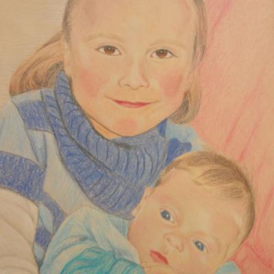 Kinderportrait Buntstift